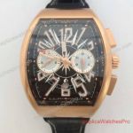 Replica Franck Muller Master Complications Rose Gold Case Black Chronograph Dial Watch